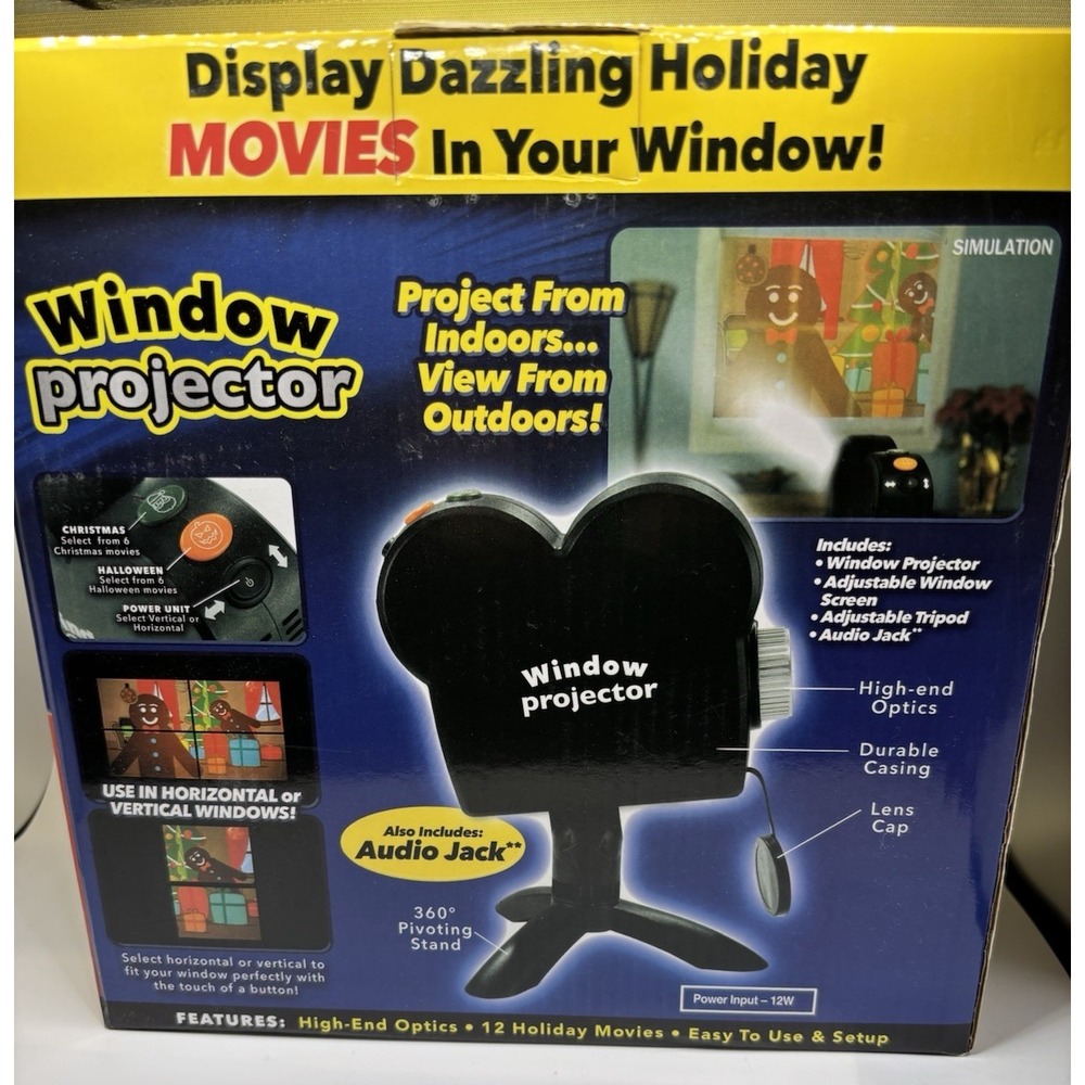 Window Wonderland 12 Christmas & Halloween Movies Window Projector System - Picture 2 of 8
